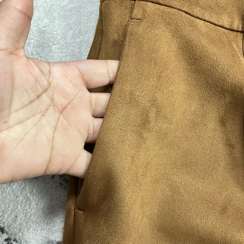 Ann Taylor The Easy Ankle Pants Womens Size XL Brown‎ Faux Suede High Rise NWT